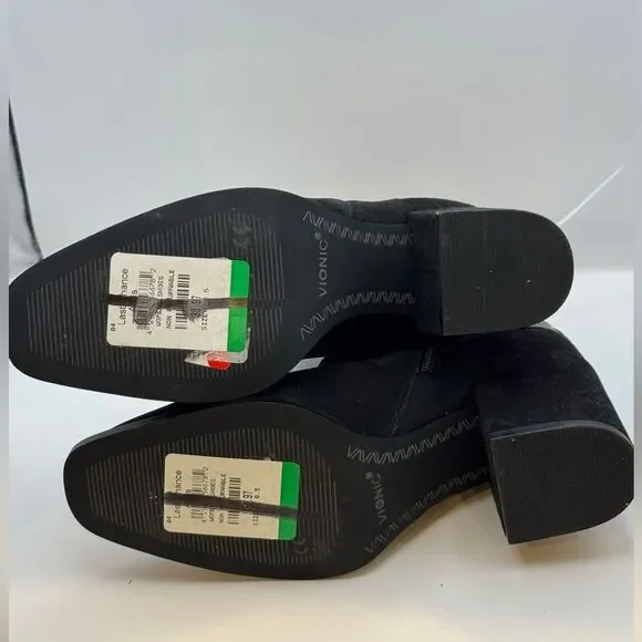 Vionic Sz 6.5 Tenley Boot Water Repellent Suede Leather Black Bootie Brass NWT - Picture 5 of 5